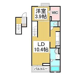 カーサグレイス 1LDKの間取図画像