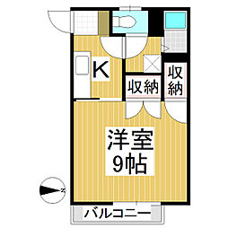 サンハイツ峰村 1Kの間取図画像