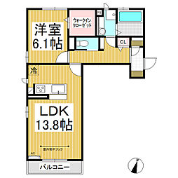 イーストレジデンス 1LDKの間取図画像