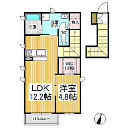 シャーメゾンきぼう 1LDKの間取図画像