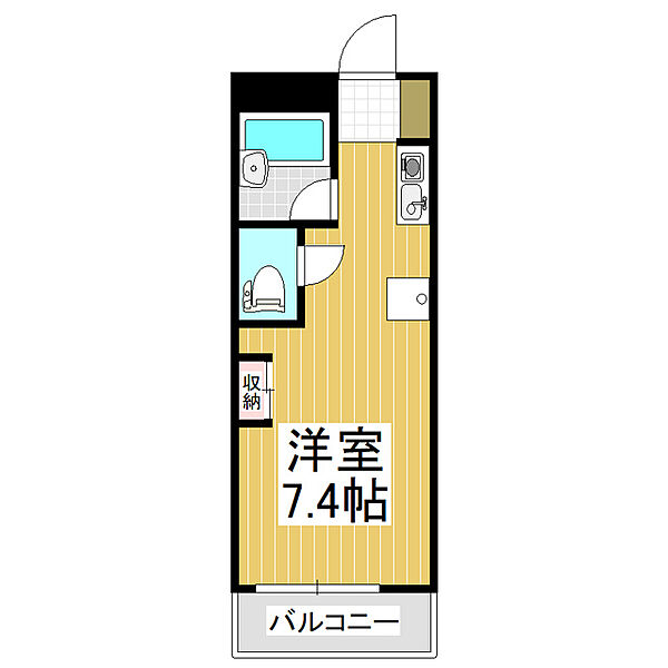 アトラスフォレスト 202｜長野県松本市開智2丁目(賃貸マンション1R・2階・16.72㎡)の写真 その2