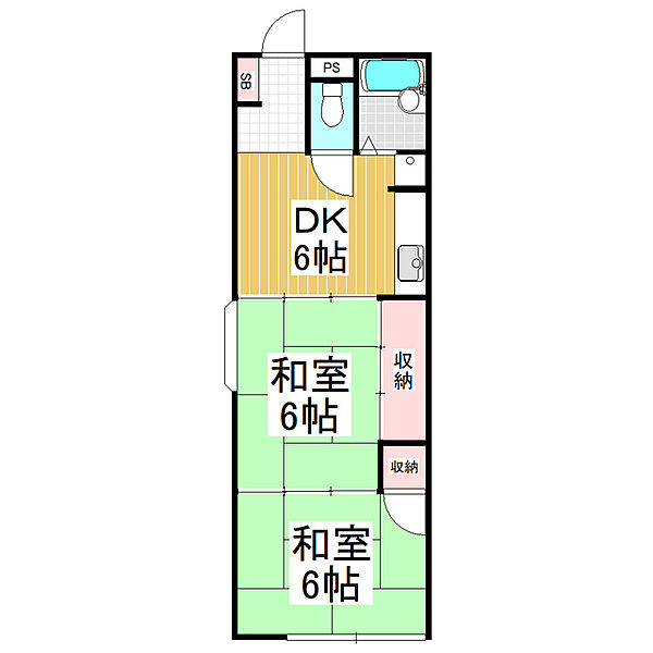 メゾニティエース ｜長野県松本市浅間温泉3丁目(賃貸アパート2DK・1階・38.09㎡)の写真 その2