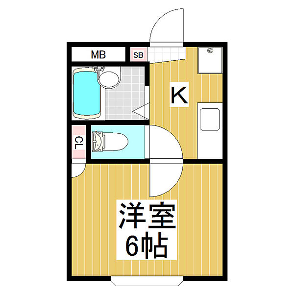 ヴィラエクセレント ｜長野県松本市旭3丁目(賃貸アパート1K・1階・19.00㎡)の写真 その2