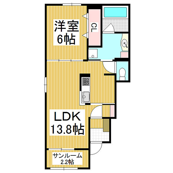 長野県松本市大字大村(賃貸アパート1LDK・1階・50.06㎡)の写真 その2