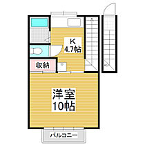 アンサンブル榑木B棟  ｜ 長野県松本市大字島内（賃貸アパート1K・2階・33.12㎡） その2