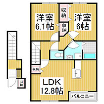 長野県安曇野市三郷明盛（賃貸アパート2LDK・2階・62.32㎡） その2