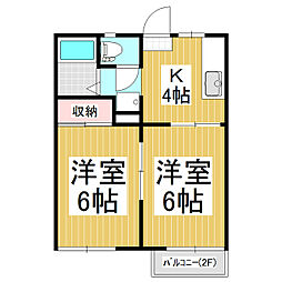 ファミール県 2Kの間取図画像