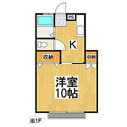 コーポ幸 1階1Kの間取り