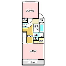 コーポタナカ 2Kの間取図画像