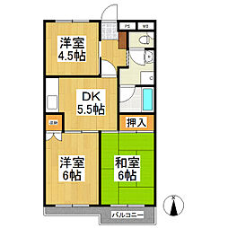 四ッ谷ハイツ 3DKの間取図画像