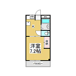 コーポ美鈴 1Kの間取図画像