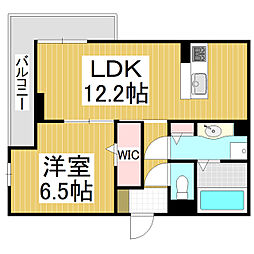 CouR18高宮E 1LDKの間取図画像