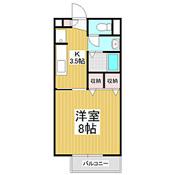 サープラスワン西中田 1Kの間取図画像