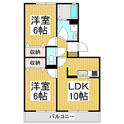 スクエアガーデンカマクラB 2LDKの間取図画像