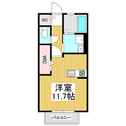 ハイムメゾンLS蟻ケ崎 ワンルームの間取図画像