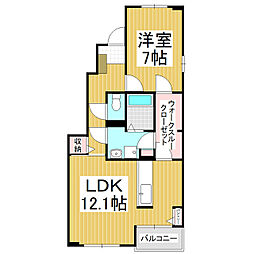 カーサエテルナ1 1LDKの間取図画像