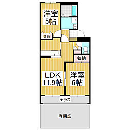 ウィンディ・プレイス 2LDKの間取図画像