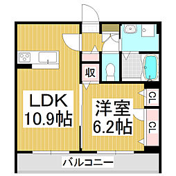 プレデュシャトー 1LDKの間取図画像