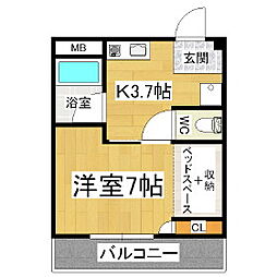 メゾン巣山 1Kの間取図画像