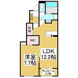 Lumiere一ツ家 II 1LDKの間取図画像