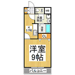 リベラALPS 1Kの間取図画像