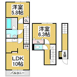 グランツ1 2LDKの間取図画像