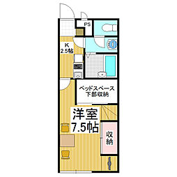 グリーンハウス 1Kの間取図画像