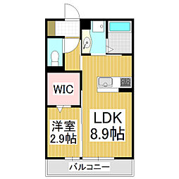 コンフォート征矢野 1LDKの間取図画像