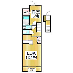 サンリットハウスグランデB 1LDKの間取図画像