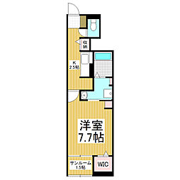 フローラルA 1Kの間取図画像