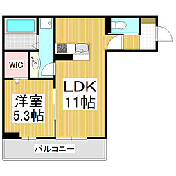 NEXUS D-ROOM笹部II 1LDKの間取図画像
