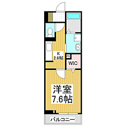 ヒコ ジェルム 1Kの間取図画像