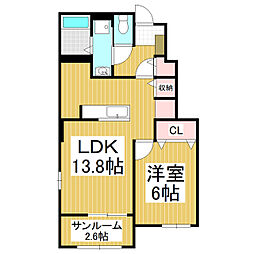 グレースハウス・SK 1LDKの間取図画像