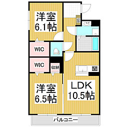 パルコート 2LDKの間取図画像