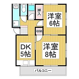 清和ハイツ 2DKの間取図画像