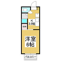 メゾン猿橋 1Kの間取図画像