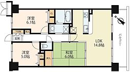 シャルマンコーポ大津のぞみが丘 3LDKの間取図画像