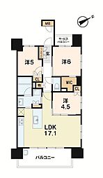 プレミスト堅田 3LDKの間取図画像
