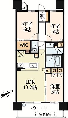 間取り シャリエ野洲レジデンス 5階/505