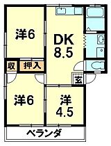 北浦ハイツ 202 ｜ 滋賀県彦根市野田山町1064-35202（賃貸アパート3DK・2階・49.36㎡） その2