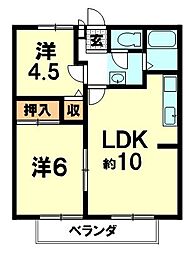 プチ・フォーレ 2LDKの間取図画像