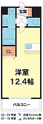 ベーネ南草津 ワンルームの間取図画像