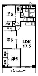 シャルマンコーポ草津-2 3LDKの間取図画像