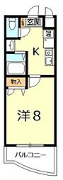 メゾングレース野洲 1Kの間取図画像