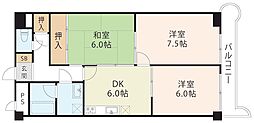 ヴィラ51 3DKの間取図画像