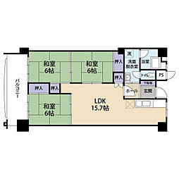 大阪マリンハイツ1号館 3LDKの間取図画像