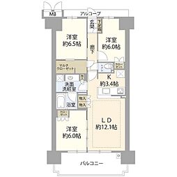 ジオ阪急水無瀬ハートスクエア 3LDKの間取図画像