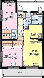 サンテラス・TUTOMI 2LDKの間取図画像