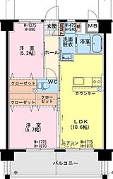 (仮称)延岡・北小路YMマンション 2LDKの間取図画像
