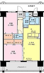 Rivierechamp 2LDKの間取図画像